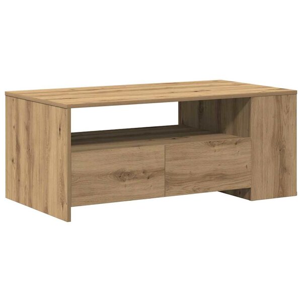 vidaXL Table basse with Drawer chêne artisanal 102 x 55 x 43.5 cm