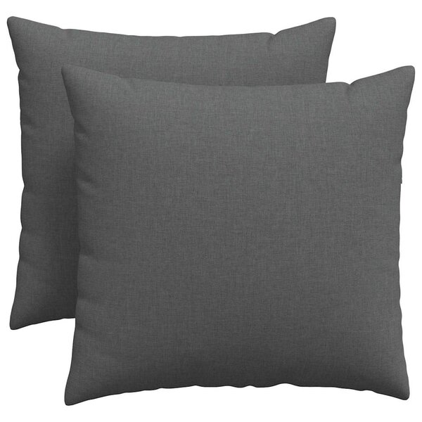 vidaXL Coussins de canapé 2 Pièces Gris foncé 50 x 50 cm tissu
