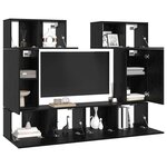 vidaXL Ensemble meuble TV 6 Pièces Chêne noir Bois d'ingénierie