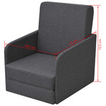 vidaXL Fauteuil convertible gris foncé tissu
