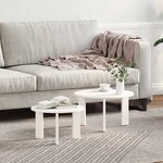 vidaXL Table basse 2 Pièces Blanc Bois de pin massif