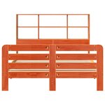 vidaXL Cadre de lit sans matelas cire marron 135x190cm bois pin massif