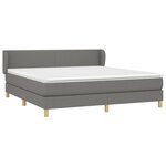 vidaXL Sommier à lattes de lit avec matelas Gris foncé 160x200cm Tissu