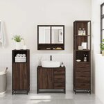 vidaXL Ensemble de meubles de salle de bain 3 Pièces Chêne marron