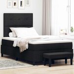 vidaXL Lit à ressorts avec matelas Noir 120 x 200 cm tissu