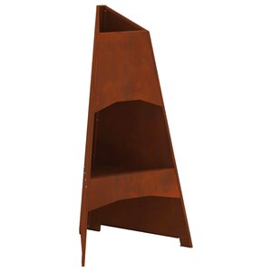 vidaXL Braise Marron 50 x 50 x 95 cm Acier patiné