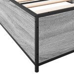 vidaXL Cadre de lit sonoma gris 90x190 cm bois d'ingénierie et métal