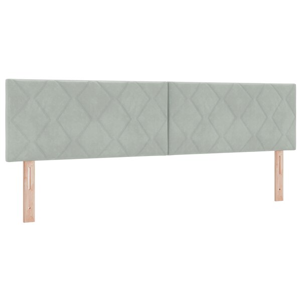 Tête de lit LED vidaXL Design en blocs de diamant Gris clair 180 cm Velours