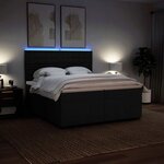 vidaXL Sommier à lattes de lit avec matelas Noir 200x200 cm Tissu