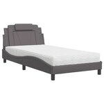 vidaXL Lit Viana avec matelas gris 100x200 cm similicuir