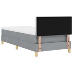 vidaXL Lit à ressorts avec matelas & LED gris clair 90x200 cm tissu