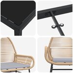vidaXL Ensemble de salle à manger pour jardin 3 Pièces Marron polyrotin