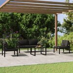 vidaXL Salon de jardin 5 Pièces avec coussins Aluminium Anthracite