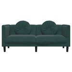 vidaXL Canapé avec coussins 2 places vert foncé velours