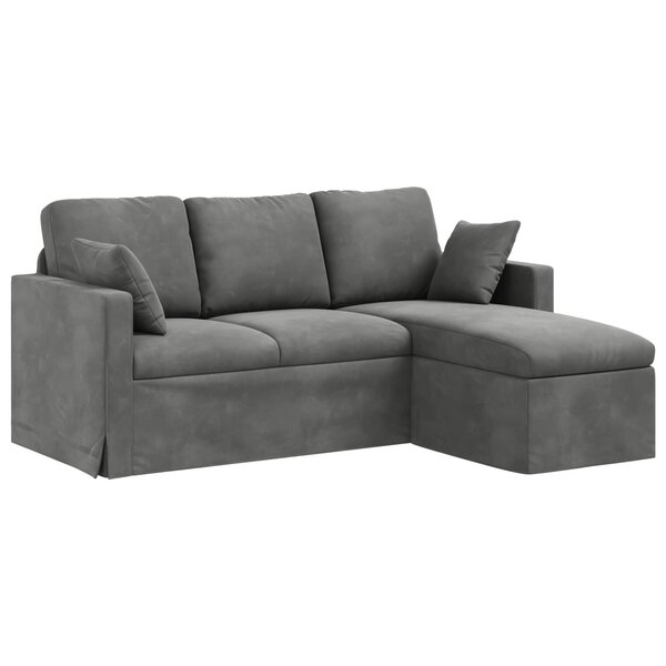 vidaXL Canapé Gris foncé 198 x 134 x 80 cm Velours