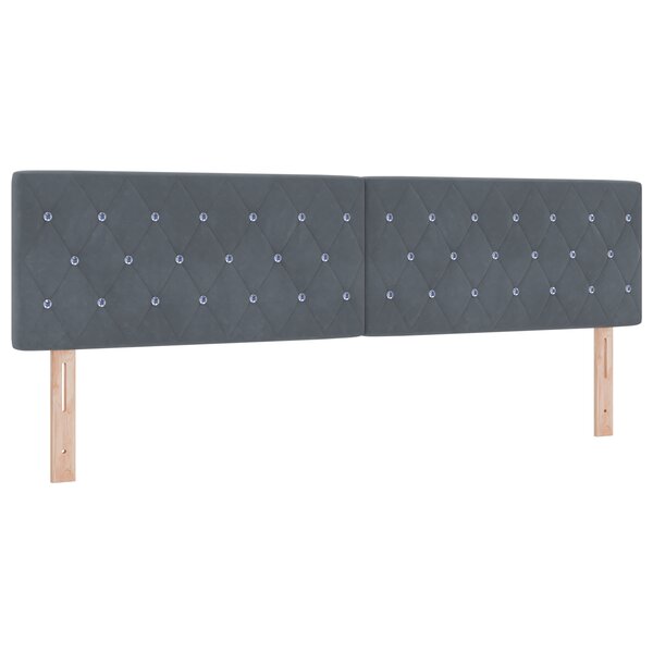 vidaXL Tête de lit en velours gris foncé avec boutons en cristal  180 cm