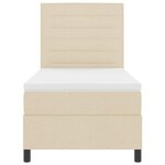 vidaXL Lit à ressorts avec matelas Crème 90 x 200 cm tissu
