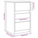 vidaXL Cabinet de chevet Bois ancien 38 x 34 x 61 cm Bois d'ingénierie