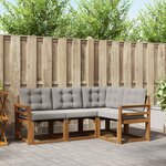 vidaXL Ensemble de canapés d'extérieur 4 pc Gris Naturel et Clair