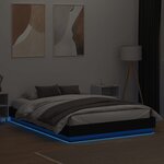 vidaXL Cadre de lit avec lumières LED noir 150x200 cm