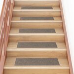 vidaXL Tapis d'escalier autocollants 30 pièces 76 x 20 cm Beige Rectangulaire