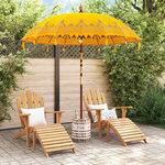 vidaXL Parasol balinais avec base Jaune 215 x 215 x 260 cm