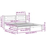 vidaXL Cadre de lit Gris foncé 160 x 200 cm Pin massif