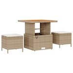 vidaXL Ensemble de canapé de jardin 8 Pièces Beige polyrotin