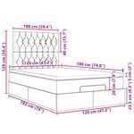 vidaXL Cadre de lit ottoman avec matelas gris clair 120x190 cm tissu