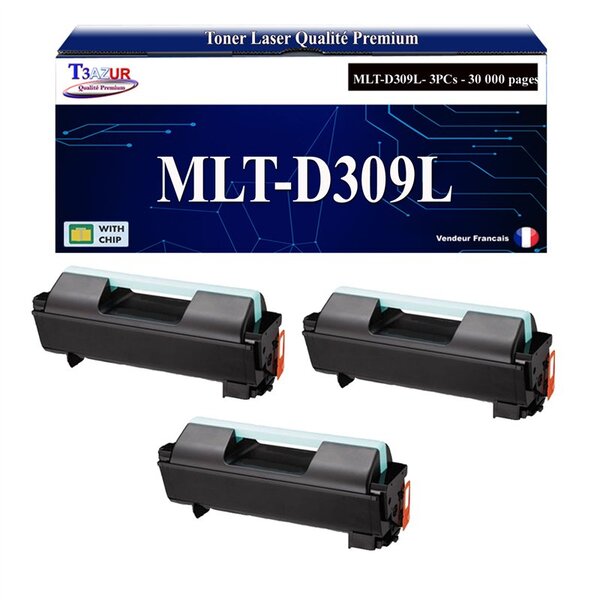 T3AZUR - 3x Toners compatibles avec Samsung MLT-D309L MLTD309L pour Samsung ML5510NDK  ML5510NK  ML5510ND  ML5515ND  ML6510NDK  ML6510ND  ML6512ND  ML6515ND