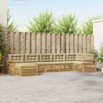 vidaXL Ensemble de canapés d'extérieur 7 pc Blanc et Beige