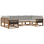 vidaXL Ensemble de canapés d'extérieur 6 pc Naturel et gris clair