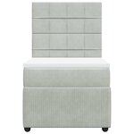 vidaXL Sommier à lattes de lit et matelas Gris clair 80x200 cm Velours