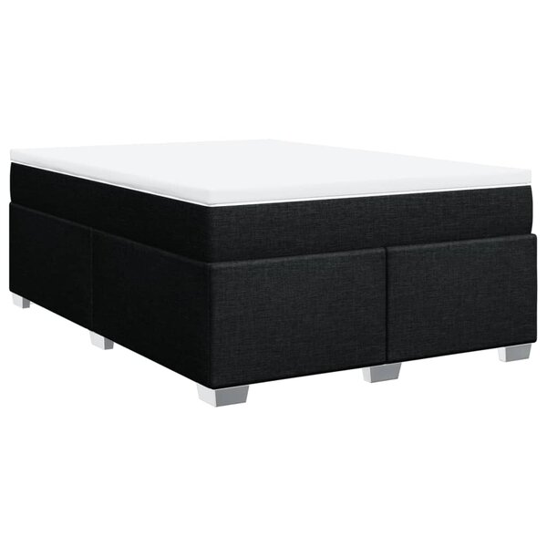 vidaXL Sommier à lattes de lit avec matelas Noir 140x190 cm Tissu
