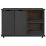 vidaXL Cabinet roulant Gris 100 x 39 x 65 5 cm Bois de Pin Massif
