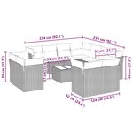 vidaXL Salon de jardin avec coussins 12 Pièces gris clair résine tressée