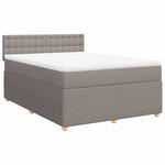 vidaXL Sommier à lattes de lit avec matelas Taupe 140x200 cm Tissu