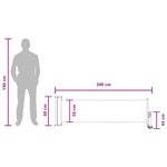 vidaXL Auvent latéral 60 x 300 cm 100  polyester fer acier