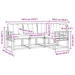 vidaXL Ensemble de canapés d'extérieur 4 pc Blanc et noir