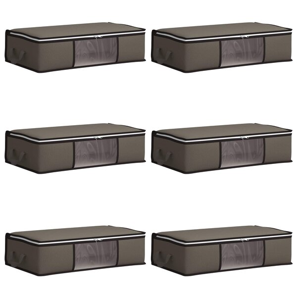 vidaXL Boîte de rangement avec fenêtre latérale transparente 6 pc Gris
