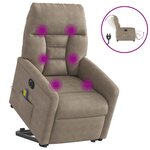 vidaXL Fauteuil inclinable de massage électrique taupe