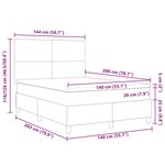 vidaXL Lit à Ressorts avec Matelas Vert Clair Gris 140x200 cm en Velours Côtelé
