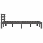 vidaXL Cadre de lit sans matelas bois massif gris 200x200 cm