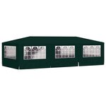 vidaXL Tente de réception avec parois latérales 4x9 m Vert 90 g/m²