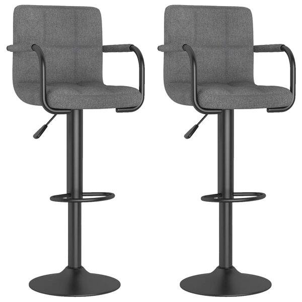 vidaXL Tabourets de bar lot de 2 gris clair tissu