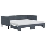 vidaXL Lit de jour avec gigogne et matelas gris foncé 90x190cm velours