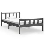 vidaXL Cadre de lit sans matelas gris bois massif 100x200 cm