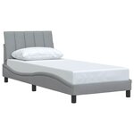 vidaXL Cadre de lit sans matelas Hanko gris clair 90x190 cm tissu