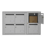 Bloc collectif Leabox 3x2  grade 3  simple face  intérieur  fixation murale  gris clair ral 7035 finition brillante