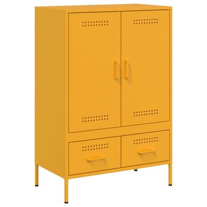 vidaXL Buffet haut jaune moutarde 68x39x101 5 cm acier laminé à froid
